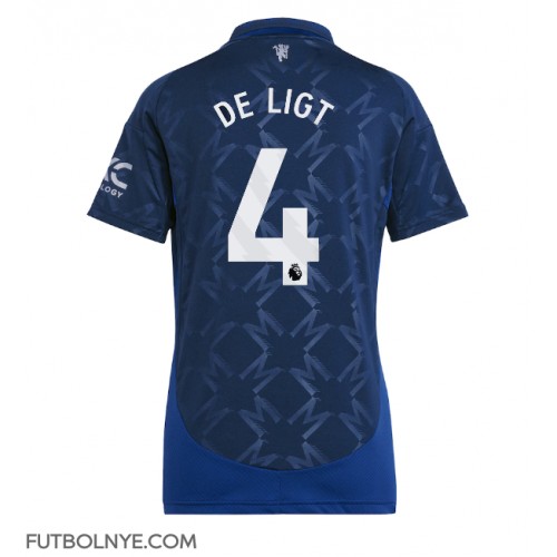 Camiseta Manchester United Matthijs de Ligt #4 Visitante Equipación para mujer 2024-25 manga corta